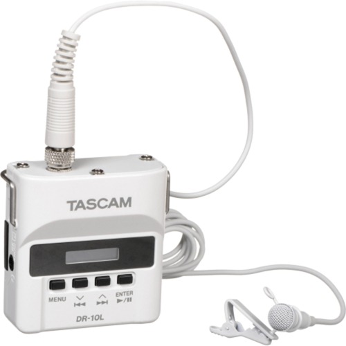 TASCAM DR-10LW / Micro Linear PCM Recorder with Lavalier MIC(White) / 젠하이저 겸용 / 3.5mm 핀마이크 및 녹음기 / 정품