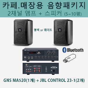 JBL 카페음향 세트 (Control 23-1 + GNS 2채널 앰프) / 블루투스 앰프