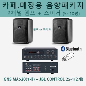 JBL 카페음향 세트 (Control 25-1 + GNS 2채널 앰프) / 블루투스 앰프